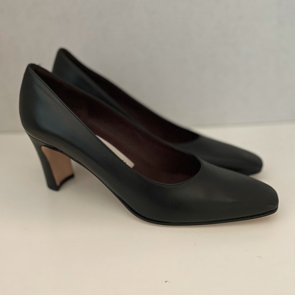 Renzo Fontanelli Black High Heel Leather Pumps, Size 9 AAAA, Made In Italy, EUC. - Picture 3 of 9